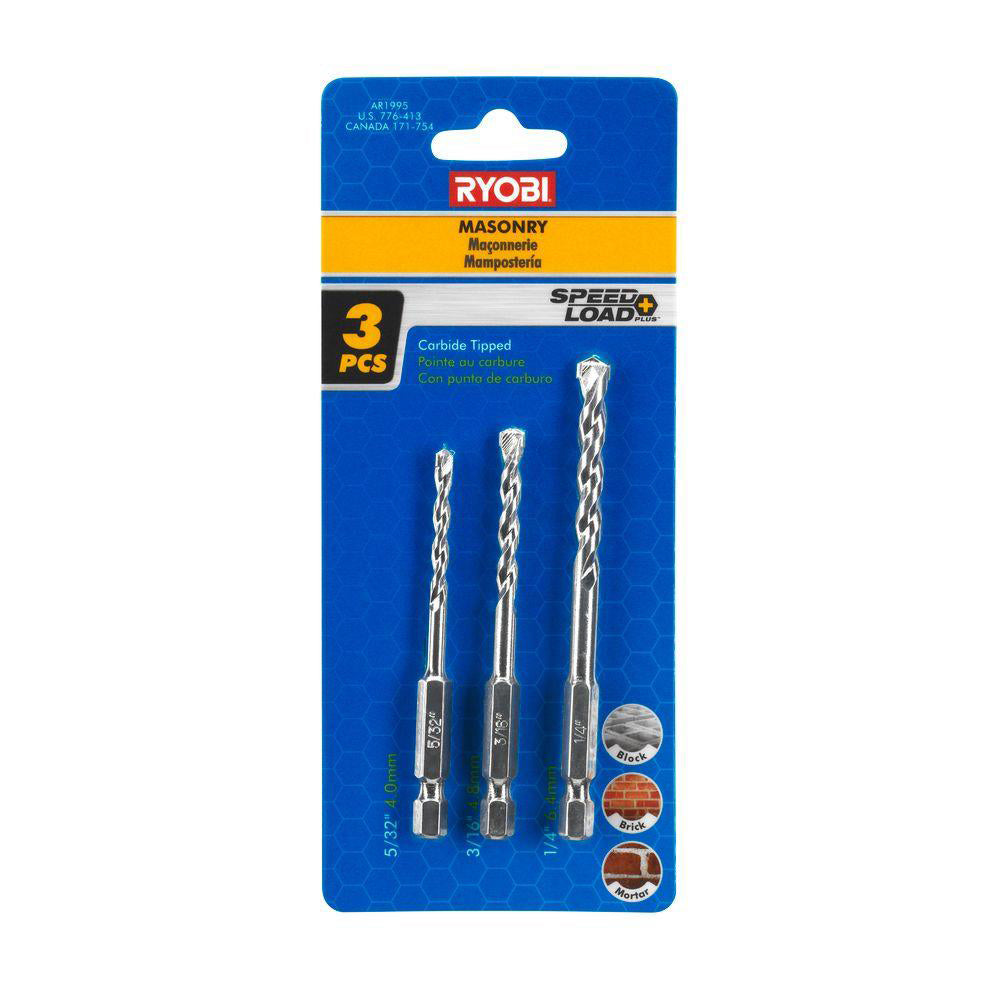 3PC SPEEDLOAD+ MASONRY BIT SET RYOBI Tools