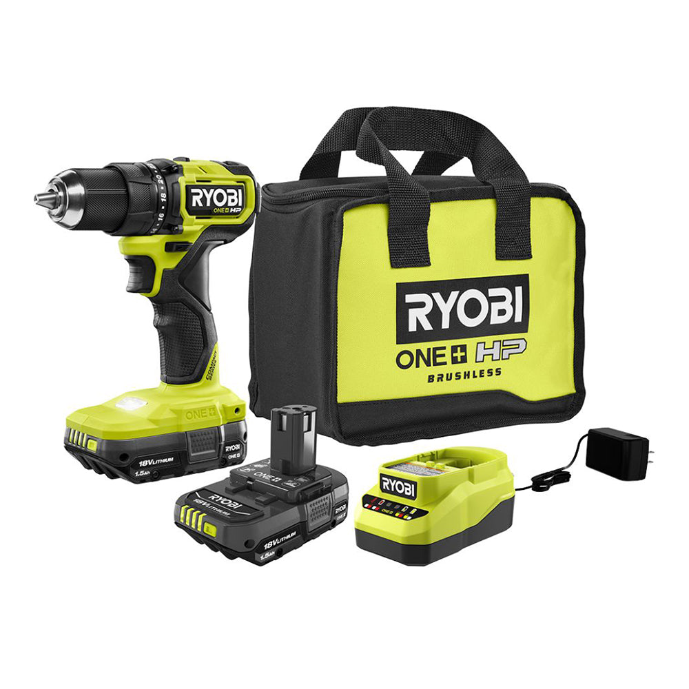 18V ONE+ HP COMPACT BRUSHLESS 1/2" DRILL/DRIVER KIT RYOBI Tools