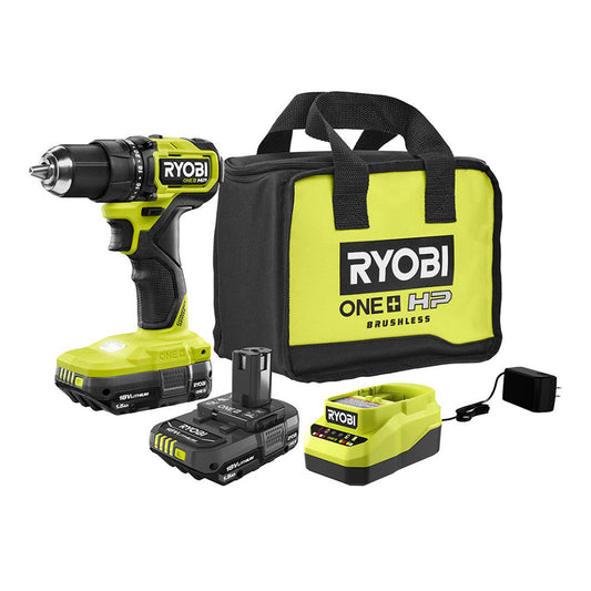 18V ONE+ HP COMPACT BRUSHLESS 1/2" DRILL/DRIVER KIT RYOBI Tools