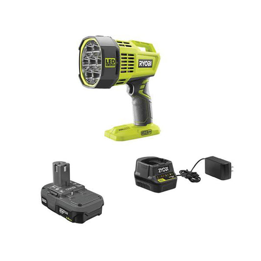 18V ONE+ Hybrid LED Spot Light Kit with 12-Volt Automotive Cord, 1.5 Ah Battery, and Charger RYOBI Tools