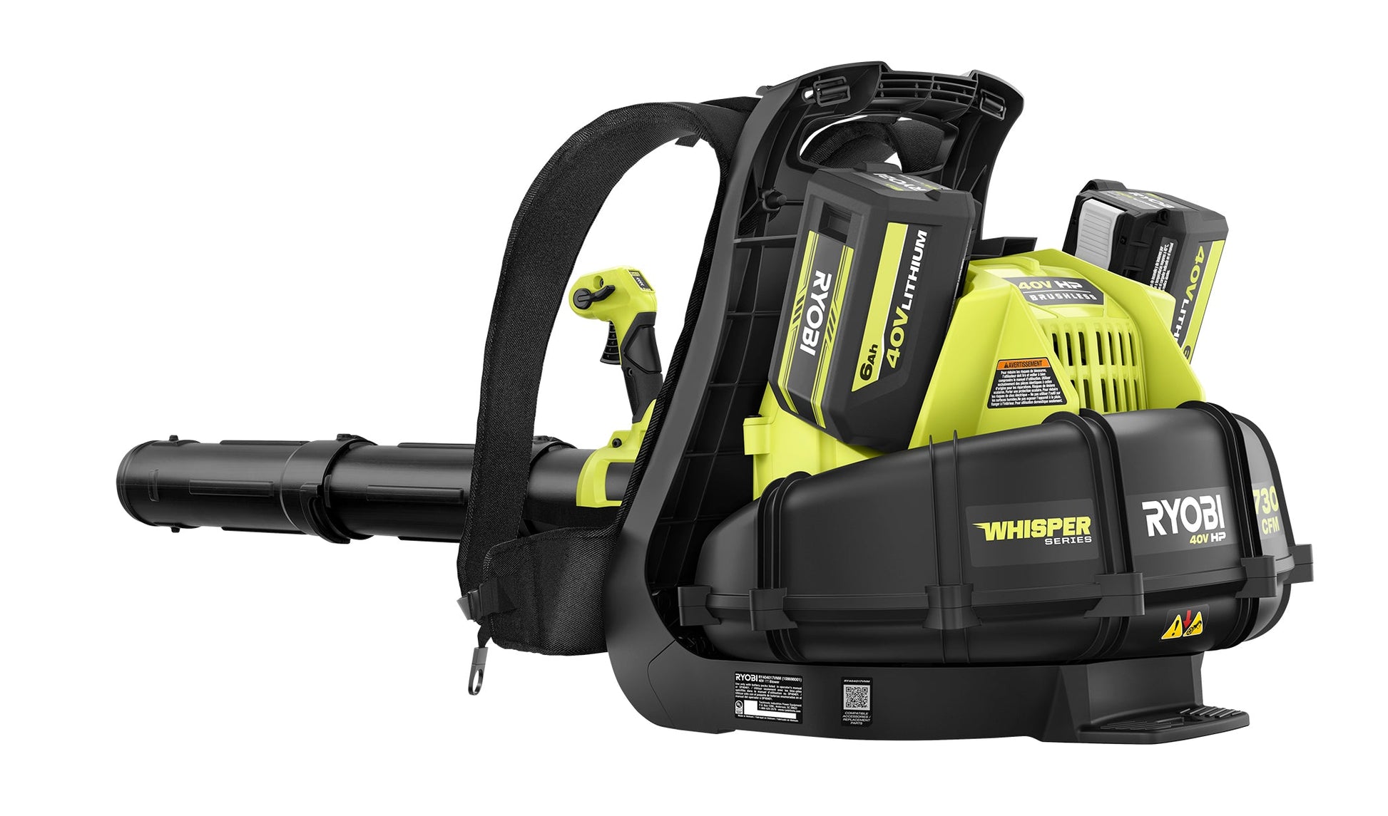 40V HP BRUSHLESS WHISPER SERIES 730 CFM BACKPACK BLOWER KIT image 10