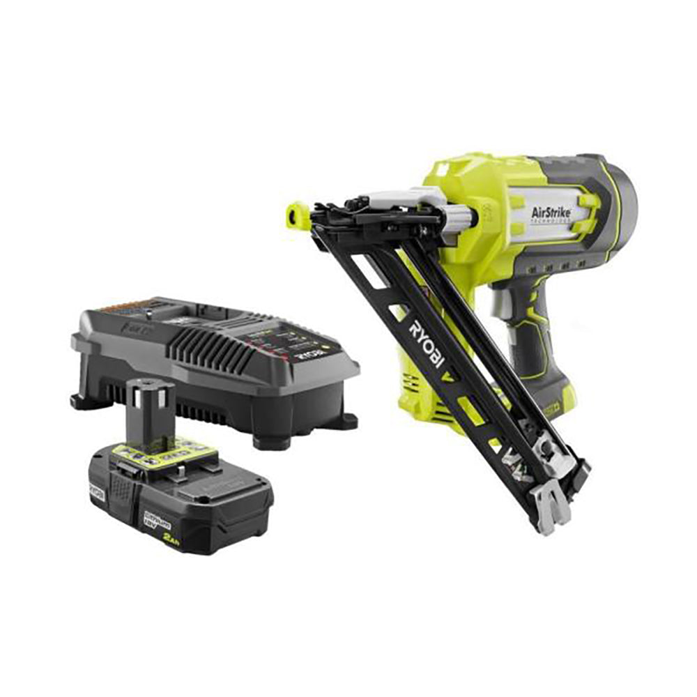 18V ONE+ AirStrike(TM) 15GA Angled Finish Nailer Starter Kit RYOBI Tools