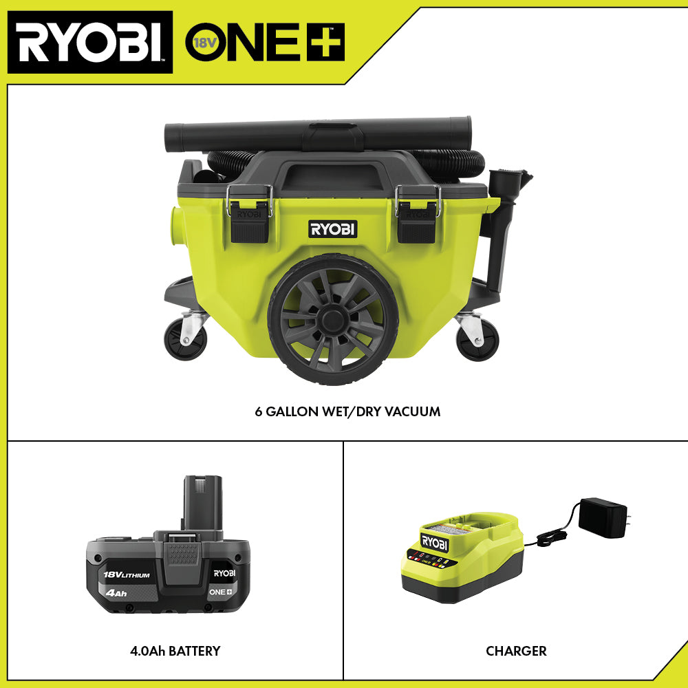18V ONE+ 6 GALLON WET/DRY VACUUM KIT Image 3