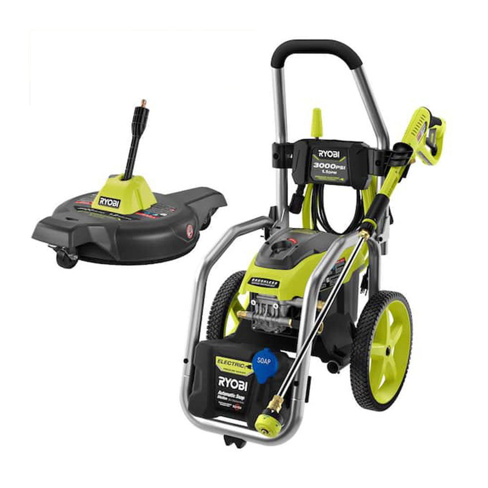 3000 PSI 1.1 GPM BRUSHLESS ELECTRIC PRESSURE WASHER WITH 12" 2300 PSI SURFACE CLEANER RYOBI Tools