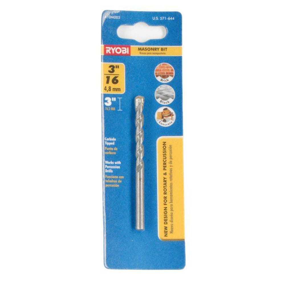 3/16" x 3" Masonry Bit RYOBI Tools