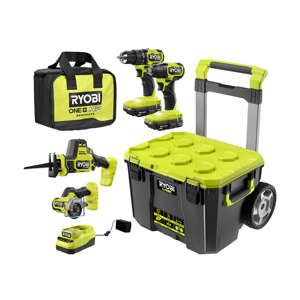 18V ONE+ HP COMPACT BRUSHLESS 4-TOOL COMBO KIT RYOBI Tools
