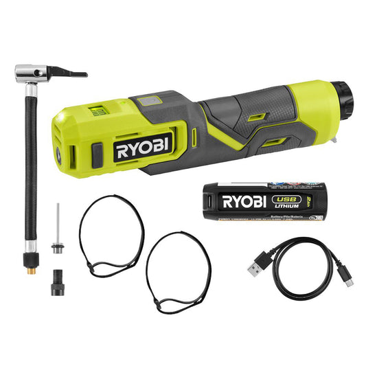 USB LITHIUM HIGH PRESSURE INFLATOR KIT RYOBI Tools