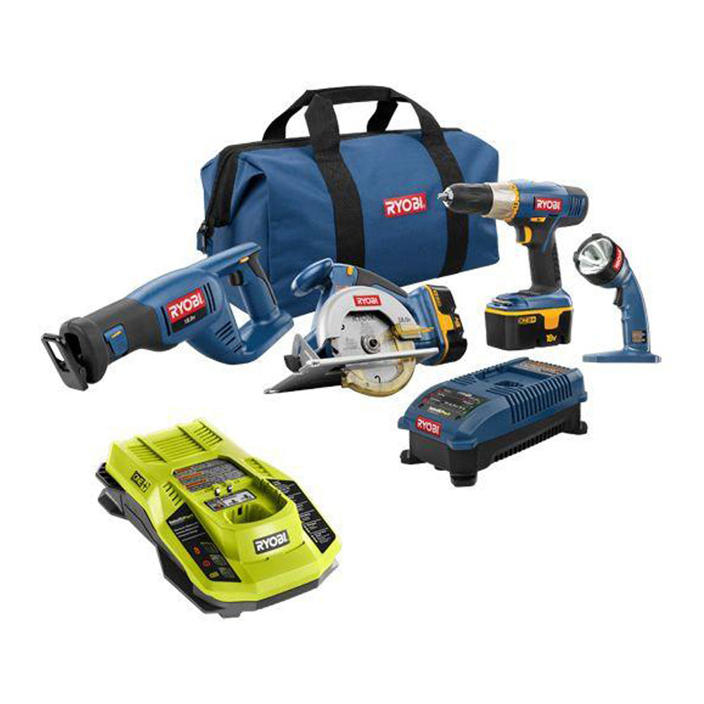 18V ONE+ Super Combo Kit (4-Tool) + Hour Dual Chemistry One Hour Charger RYOBI Tools