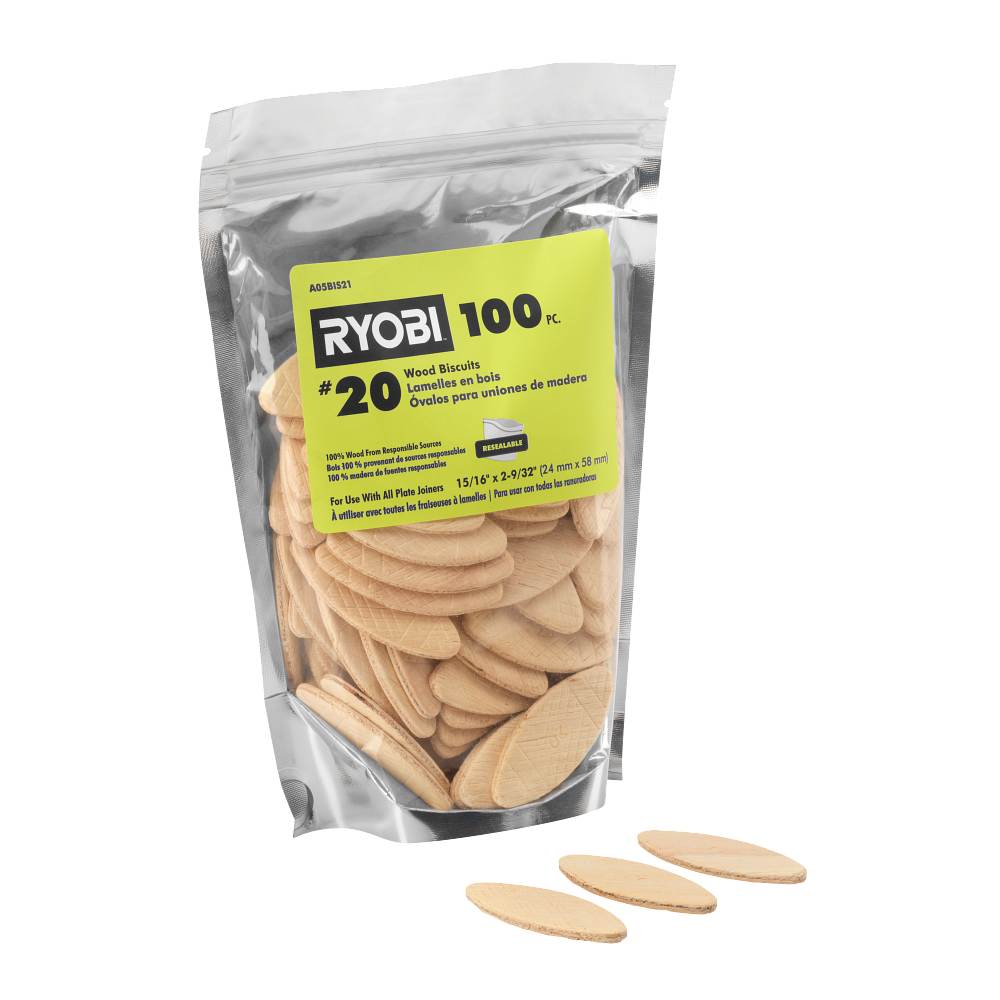 100 PC. #20 WOOD BISCUITS Image 2