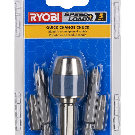 5 PC. Speed Load+ Chuck with Bits RYOBI Tools