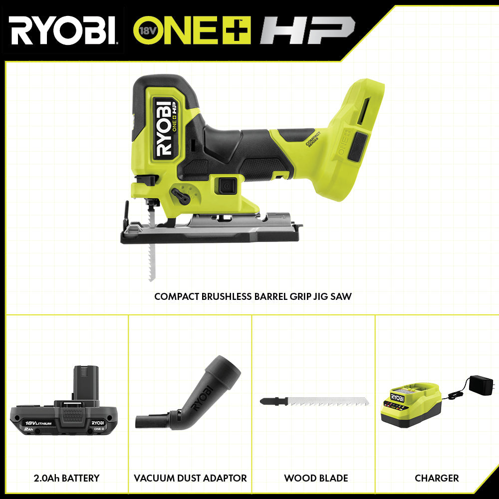 18V ONE+ HP COMPACT BRUSHLESS BARREL GRIP JIG SAW KIT Image 2