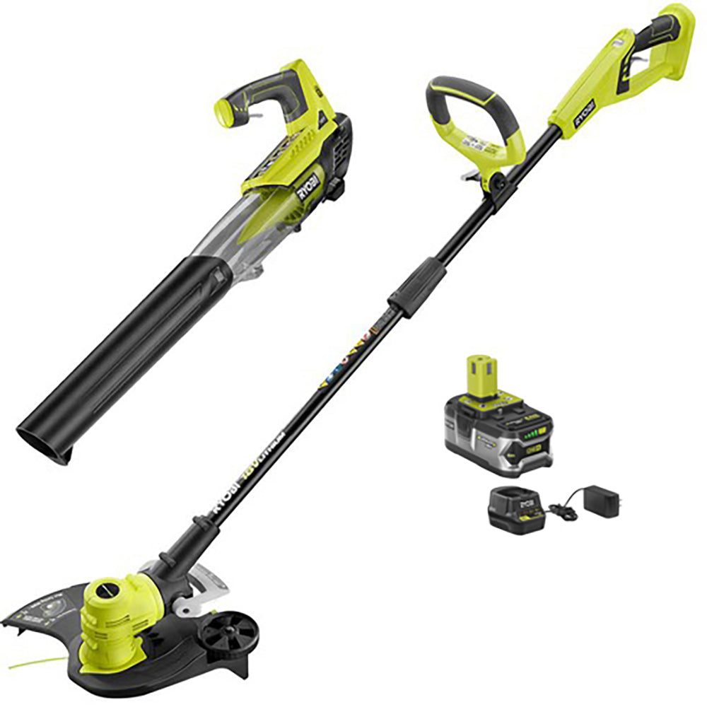18V ONE+ String Trimmer/Edger & Jet Fan Blower Kit RYOBI Tools
