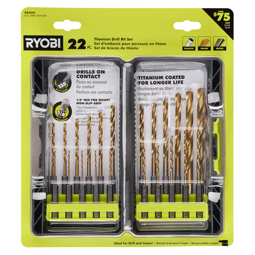 Titanium Drill Bit Kit (22-Piece) RYOBI Tools