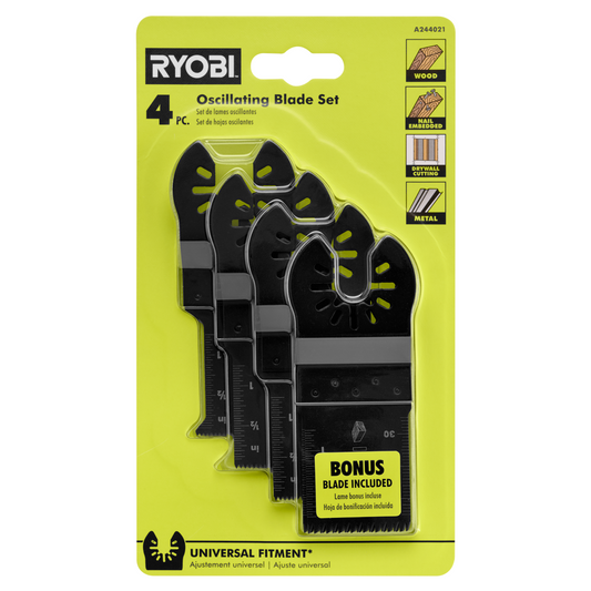 4 PC. WOOD/METAL OSCILLATING MULTI-TOOL BLADE SET