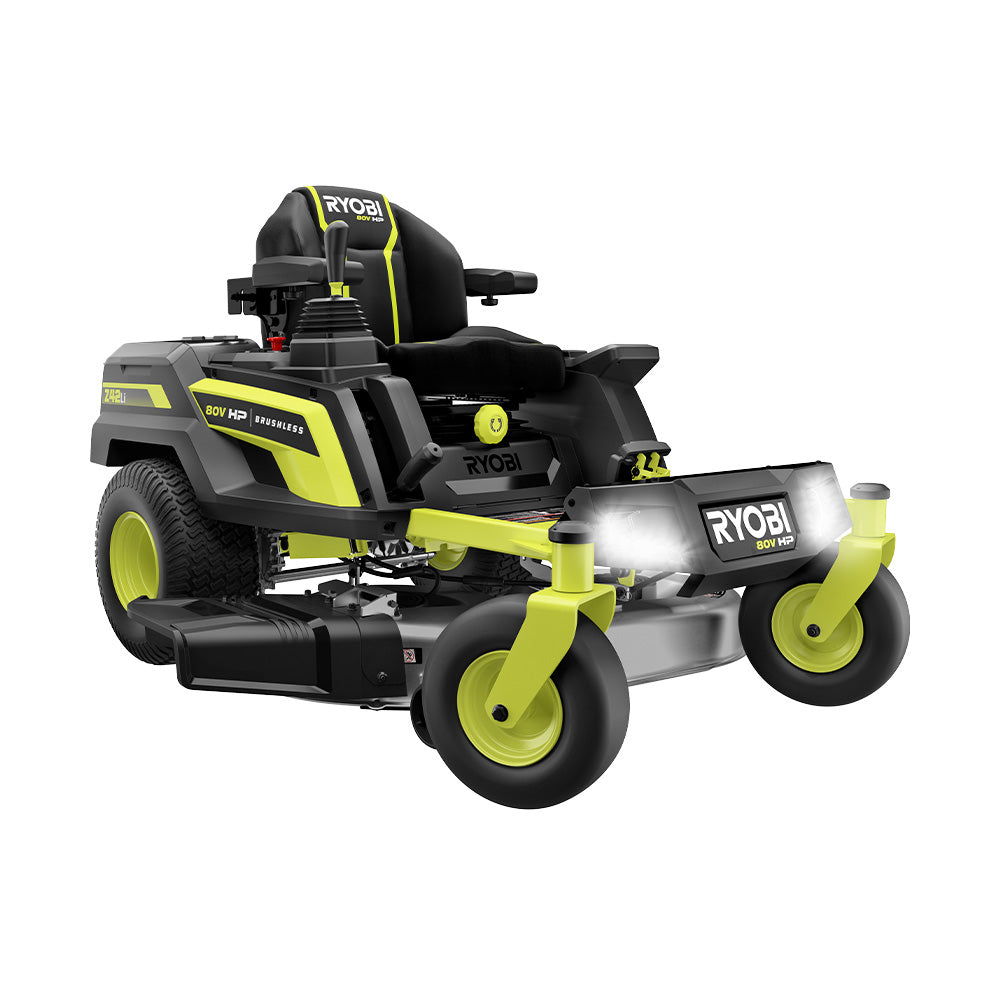 80V HP BRUSHLESS 42" LITHIUM ELECTRIC ZERO TURN RIDING MOWER RYOBI Tools